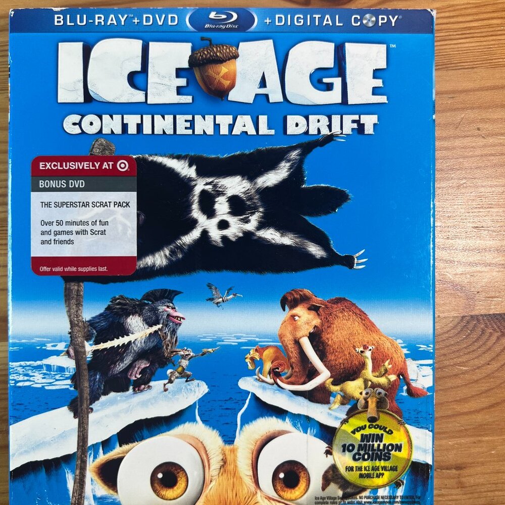 Ice Age 4 Continental Drift Blu-ray DVD 3-Disc Set w Target Exclusive Slipcover